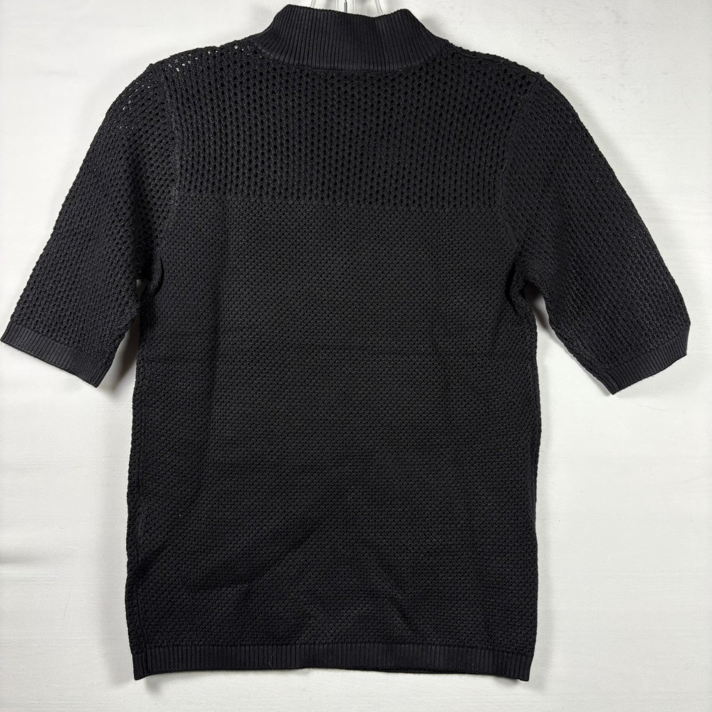 Catherine Malandrino Knit Womens‎ Turtle Neck Sweater Black Short Sleeve Small